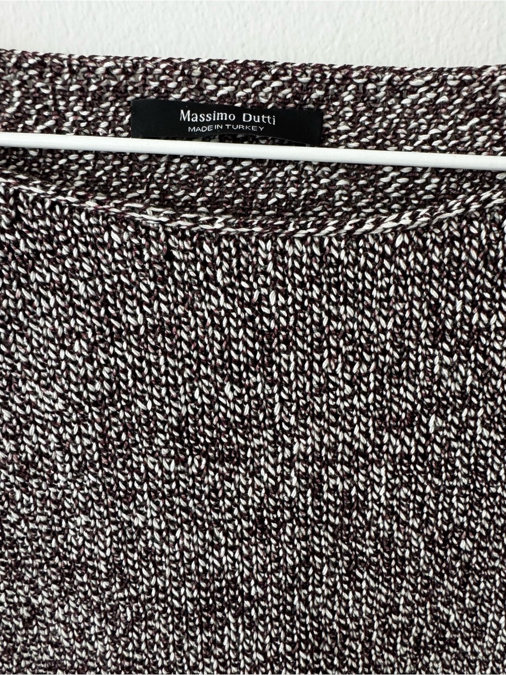 Massimo Dutti Marled Charcoal and White Scoop Neck Sweater - Picture 3 of 5